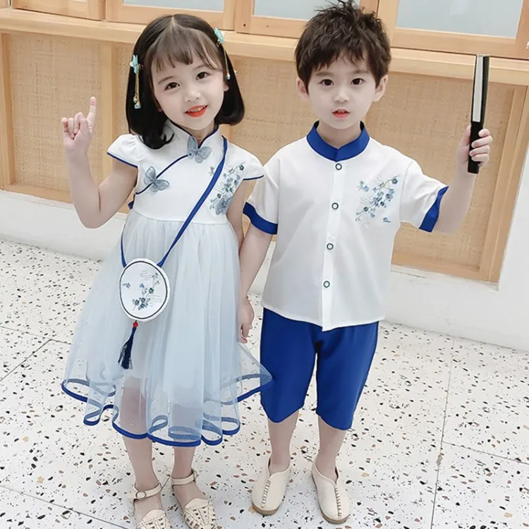 Brother and Sister Costume, Children's Hanfu Ancient Costume, Tang Suit, Chinese Style, Summer Thin Style
Brother and Sister Costume, Children's Hanfu Ancient Costume, Tang Suit, Chinese Style, Summer Thin Style