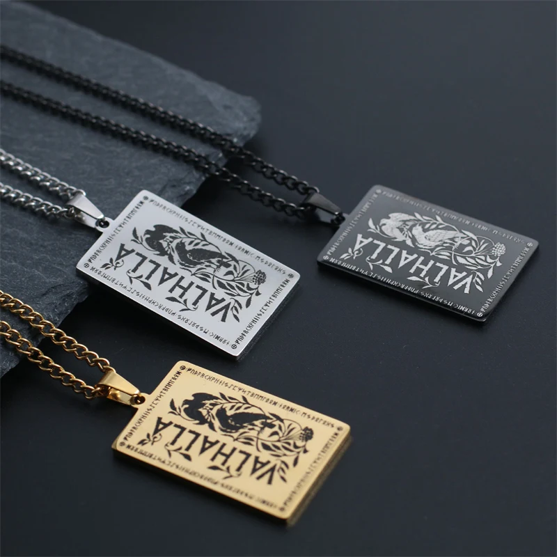 Nordic mythical god of death Odin Valhalla palace men's necklace Punk Trend Fashion Hip Hop Pendant Necklace Jewelry wholesale
Nordic mythical god of death Odin Valhalla palace men's necklace Punk Trend Fashion Hip Hop Pendant Necklace Jewelry wholesale