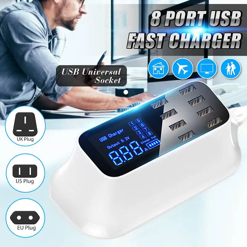 Multi-Port USB Fast Charger Power Adapter Desktop Charging Station With LCD Display Travel Office Home All Smartphones Laptop
Multi-Port USB Fast Charger Power Adapter Desktop Charging Station With LCD Display Travel Office Home All Smartphones Laptop