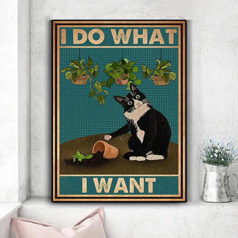 Retro Psychological Black Cat Poster I Do What I Want Art Prints Funny Bathroom Garden Canvas Painting Home Bedroom Decoration
Retro Psychological Black Cat Poster I Do What I Want Art Prints Funny Bathroom Garden Canvas Painting Home Bedroom Decoration