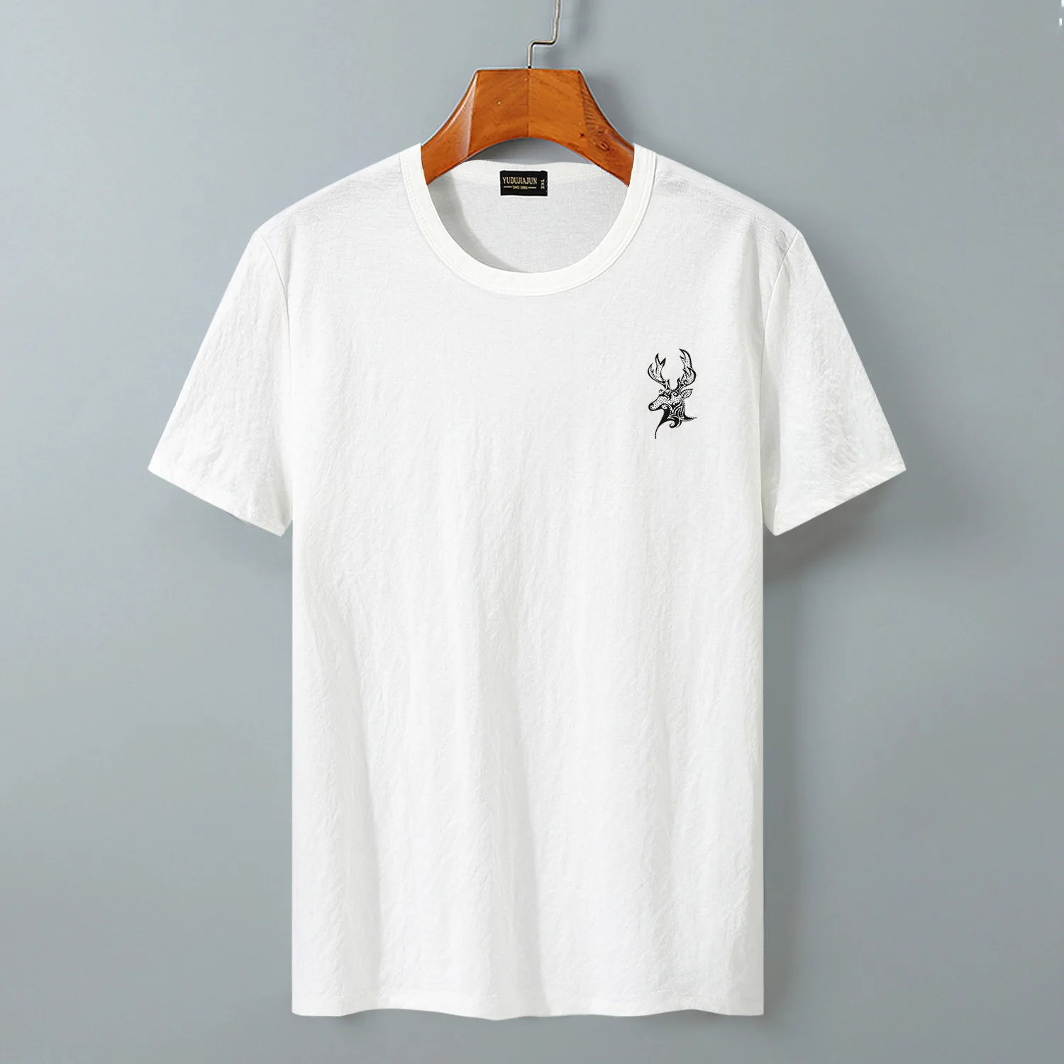 2021 summer new men's 6XL-10XL fashion breathable cotton and linen T-shirt men's loose short sleeves
2021 summer new men's 6XL-10XL fashion breathable cotton and linen T-shirt men's loose short sleeves