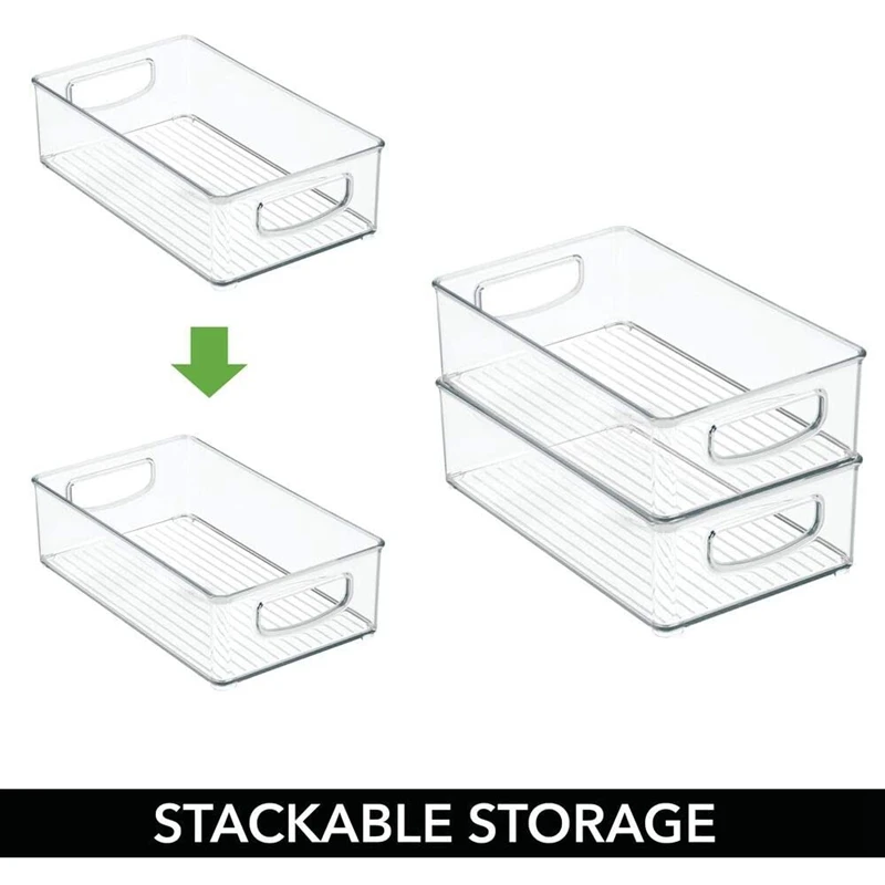 Set of 4 Refrigerator Organizer Bins - Stackable Fridge Organizers with Cutout Handles for Freezer, Kitchen, Countertops
Set of 4 Refrigerator Organizer Bins - Stackable Fridge Organizers with Cutout Handles for Freezer, Kitchen, Countertops