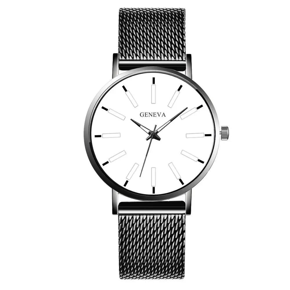 Лидирующий бренд Мужские часы Geneva Роскошные Нержавеющая сталь кварцевые для