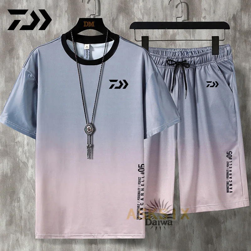 Summer Fishing Set Thin Patchwork Short Sleeve T-shirt Anti-sweat Shorts Daiwa Breathable QuickDry Fishing Clothes Gamakatsu Men
Summer Fishing Set Thin Patchwork Short Sleeve T-shirt Anti-sweat Shorts Daiwa Breathable QuickDry Fishing Clothes Gamakatsu Men