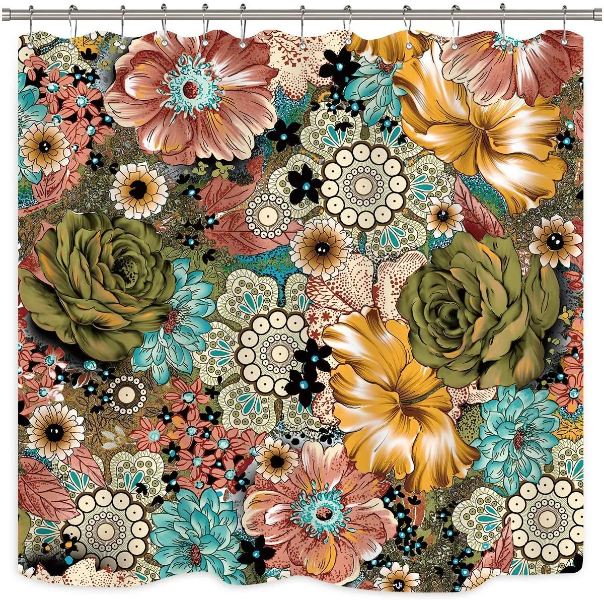 Boho Fancy Paisley Bohemian Floral Mandala Haskell Medallion Colorful Farmhouse Shower Curtain
Boho Fancy Paisley Bohemian Floral Mandala Haskell Medallion Colorful Farmhouse Shower Curtain