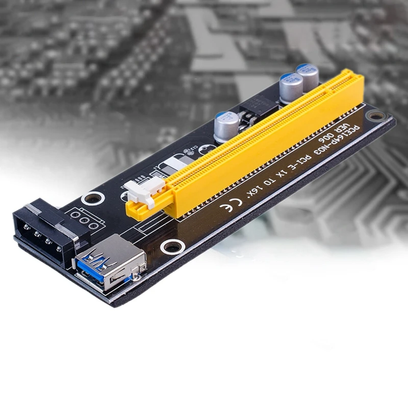 6 Pcs Ver006 PCI-E Adapter Card PCIE1X to 16X Large 4PIN Image Adapter Board USB 3.0 Extension Cable for BTC Mining
6 Pcs Ver006 PCI-E Adapter Card PCIE1X to 16X Large 4PIN Image Adapter Board USB 3.0 Extension Cable for BTC Mining