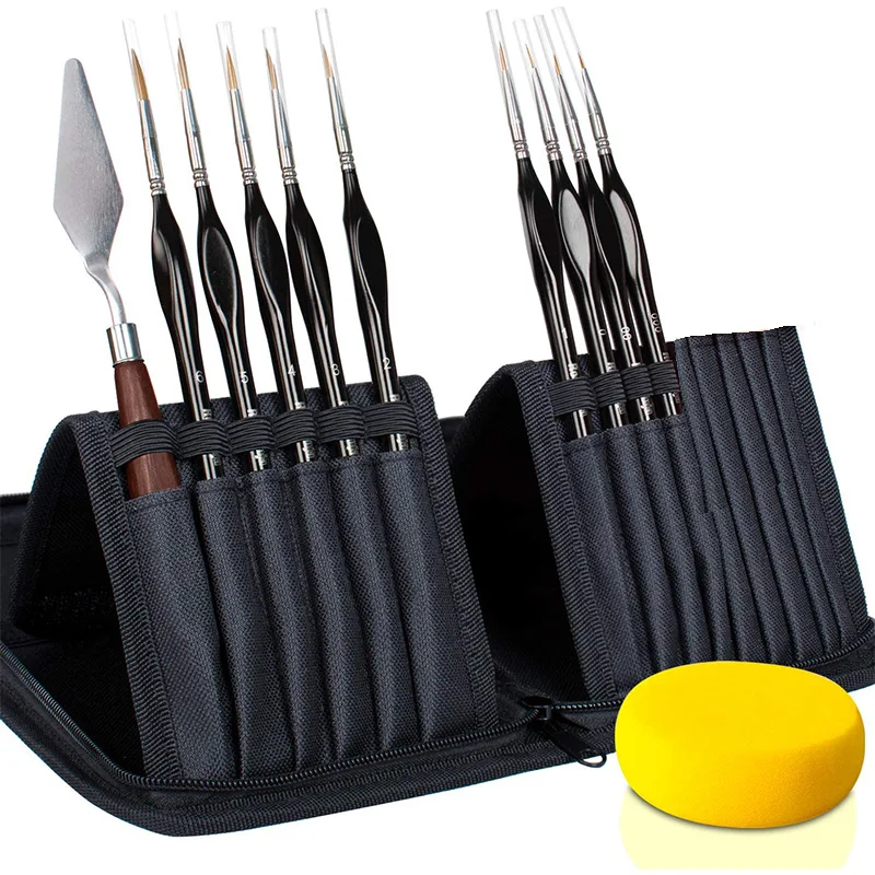 Paint Brush Set, 9Pcs Miniature Brushes Painting Kit Ergonomic Triangular Handle for Acrylic, Watercolor, Oil
Paint Brush Set, 9Pcs Miniature Brushes Painting Kit Ergonomic Triangular Handle for Acrylic, Watercolor, Oil