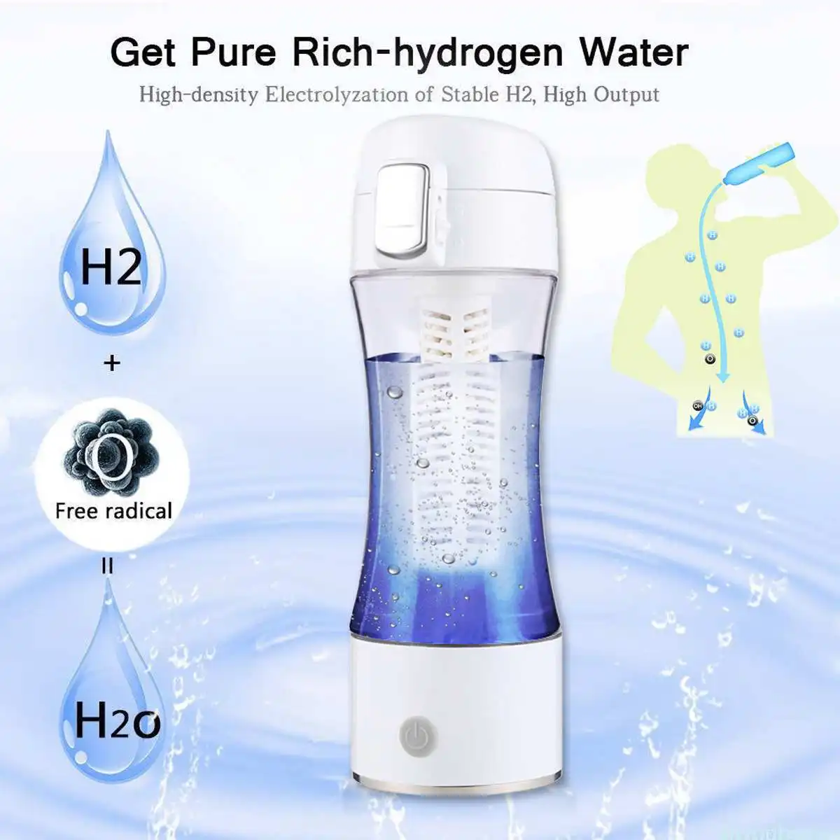 400Ml Rechargeable Hydrogen-Rich Water Cup Ionizer Maker/Generator Super Antioxidants Hydrogen Healthy Smart Cup
400Ml Rechargeable Hydrogen-Rich Water Cup Ionizer Maker/Generator Super Antioxidants Hydrogen Healthy Smart Cup