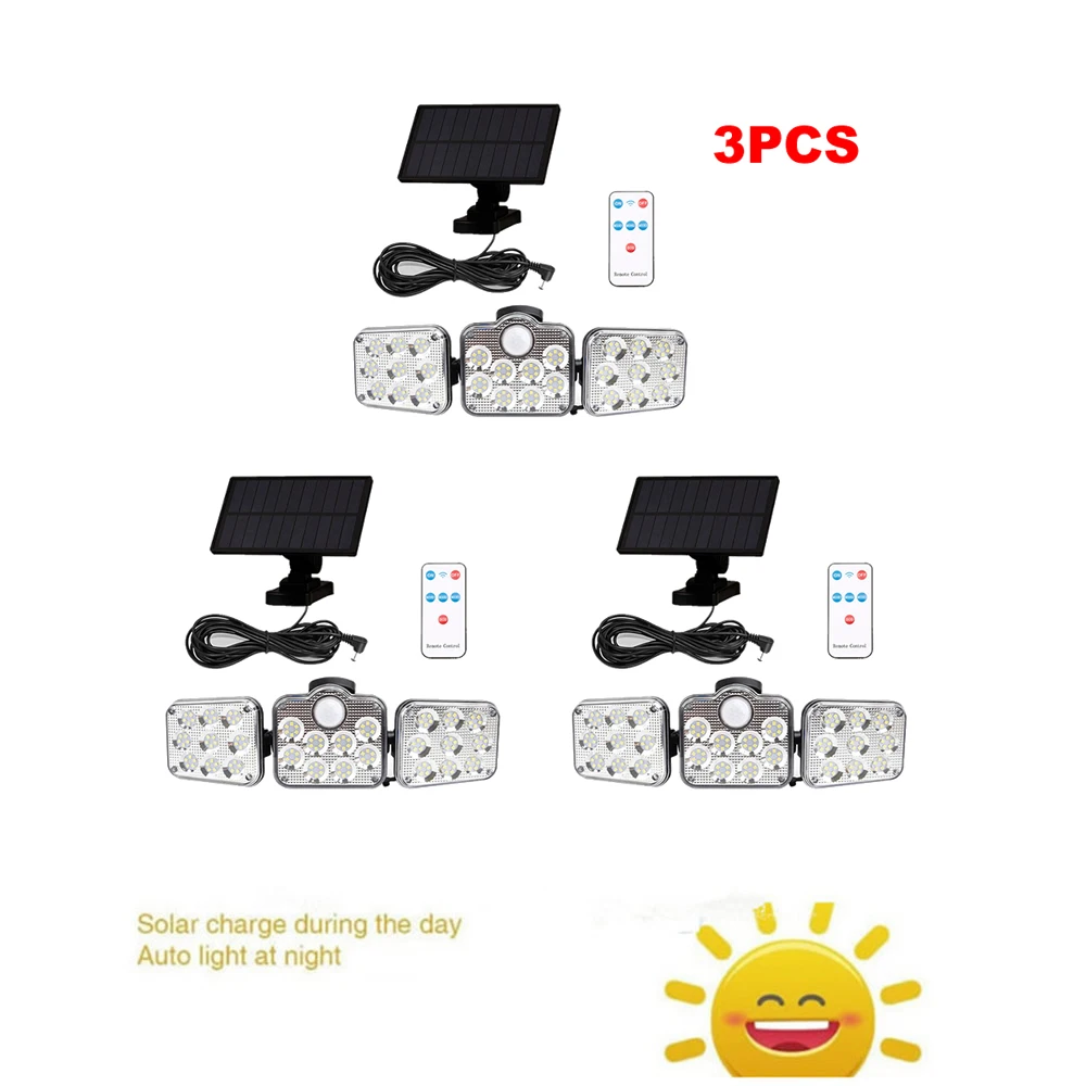 3pcs 138 led seperable remote Solar Light Street Smart PIR Motion Sensor Waterproof solar Lamp Wall Decor Outdoor Lights cable
3pcs 138 led seperable remote Solar Light Street Smart PIR Motion Sensor Waterproof solar Lamp Wall Decor Outdoor Lights cable