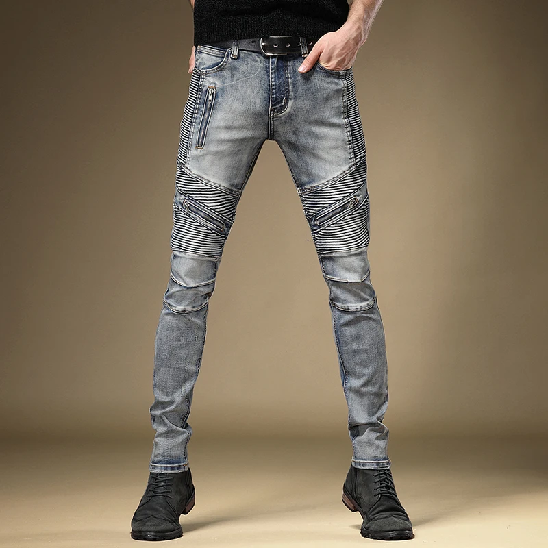 Free Shipping New men's male American jeans trendy brand stitching crumpled old retro locomotive high-end denim pants trousers
Free Shipping New men's male American jeans trendy brand stitching crumpled old retro locomotive high-end denim pants trousers
