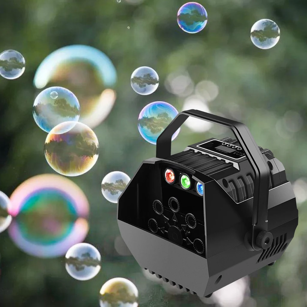 RGB LED Light Remote Control Plug-in or Battery Colorful Bubble Blower for Party Birthday Festival Stage EU Plug
RGB LED Light Remote Control Plug-in or Battery Colorful Bubble Blower for Party Birthday Festival Stage EU Plug