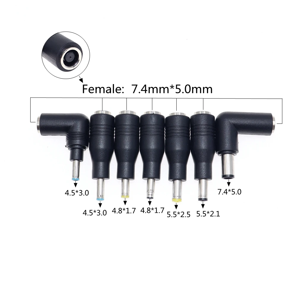 DC 7.4x5.0mm 7.4*0.6 Female To 7.4 5.0mm 4.5*0.6 4.8*1.7mm 5.5*2.1/5.5 2.1mm Male Jack for HP / DELL Laptop Power Adapter Plug
DC 7.4x5.0mm 7.4*0.6 Female To 7.4 5.0mm 4.5*0.6 4.8*1.7mm 5.5*2.1/5.5 2.1mm Male Jack for HP / DELL Laptop Power Adapter Plug