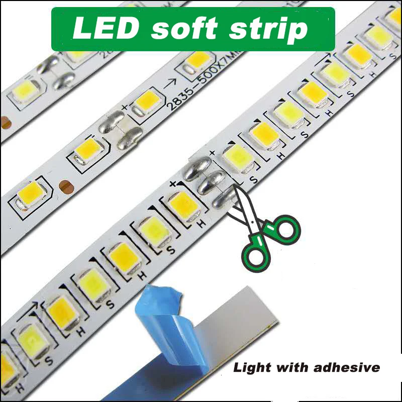 Гибкая монохромная Двухцветная светодиодная лента 2835 SMD с постоянным током для