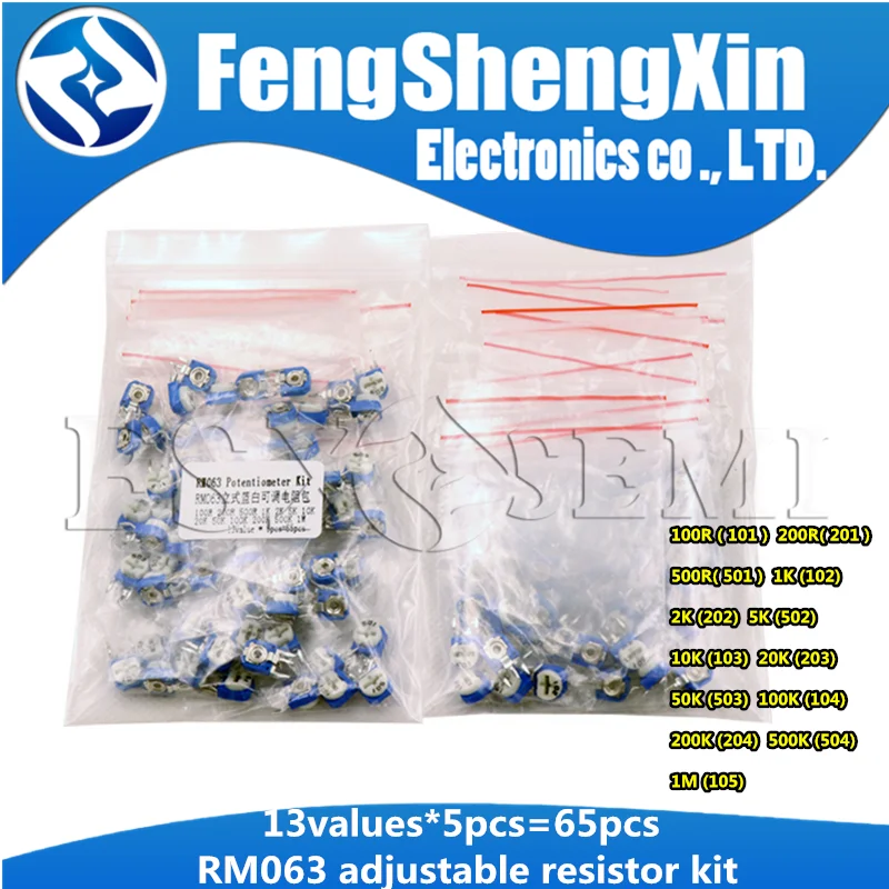 13values*5pcs=65pcs RM063 vertical Potentiometer adjustable resistor kit 100 ohm -1M ohm 100R 200R 1K 2K 5K 10K 20K 50K 100K 1M
13values*5pcs=65pcs RM063 vertical Potentiometer adjustable resistor kit 100 ohm -1M ohm 100R 200R 1K 2K 5K 10K 20K 50K 100K 1M