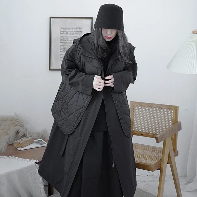Irregular Big Black Size Hooded Cotton-padded Coat Long Sleeve Loose Women Parkas Fashion New Autumn Winter 2021 1DD0997
Irregular Big Black Size Hooded Cotton-padded Coat Long Sleeve Loose Women Parkas Fashion New Autumn Winter 2021 1DD0997