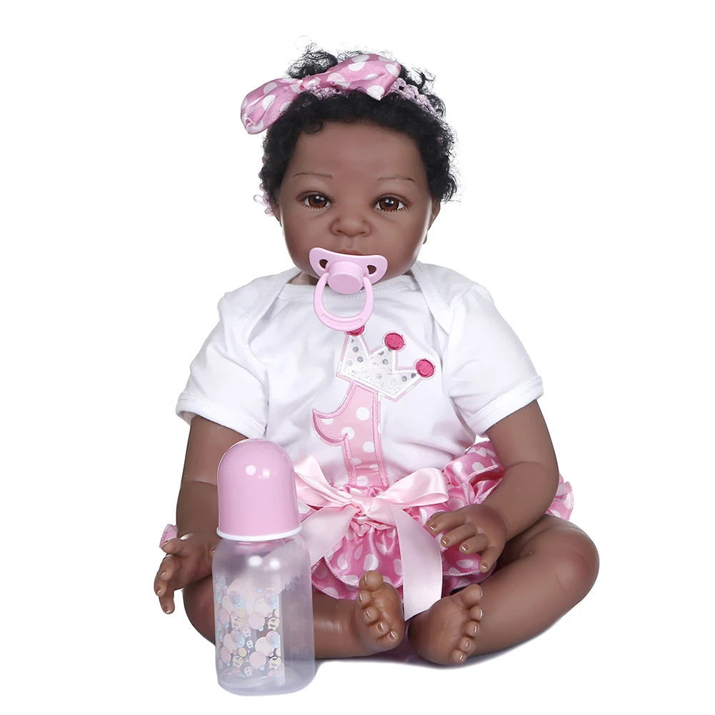 Rebirth Doll 55CM Realistic Curly Hair Humanoid Doll Cute Striped Workwear Newborn Appease Doll With Baby Bottle
Rebirth Doll 55CM Realistic Curly Hair Humanoid Doll Cute Striped Workwear Newborn Appease Doll With Baby Bottle