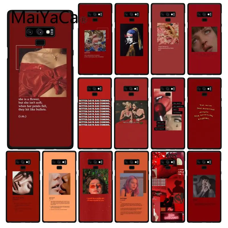 Чехол для телефона Maiyaca в стиле ретро с красными рисунками Samsung Galaxy A50 A70 A20 A30 Note9 8