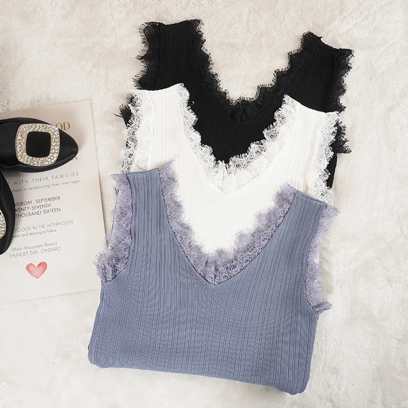 Summer New Slim Lace V-neck Silk Knitted Vest Sling Women's Outer Wear Sleeveless Top
Summer New Slim Lace V-neck Silk Knitted Vest Sling Women's Outer Wear Sleeveless Top