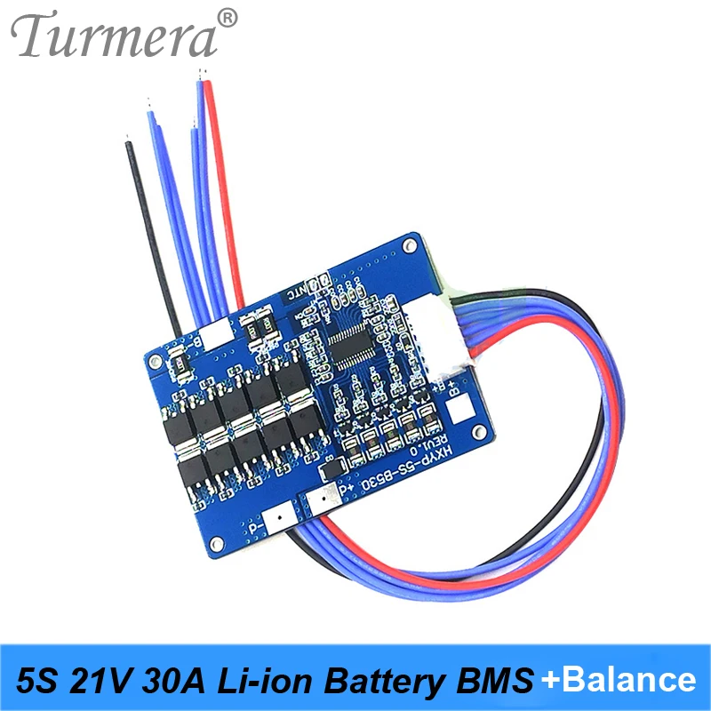 Turmera 5S 21V 30A 45A BMS Balance Lithium Battery Board for 18V 21V Screwdriver Electric Drill Batteries and Medical Device Use
Turmera 5S 21V 30A 45A BMS Balance Lithium Battery Board for 18V 21V Screwdriver Electric Drill Batteries and Medical Device Use