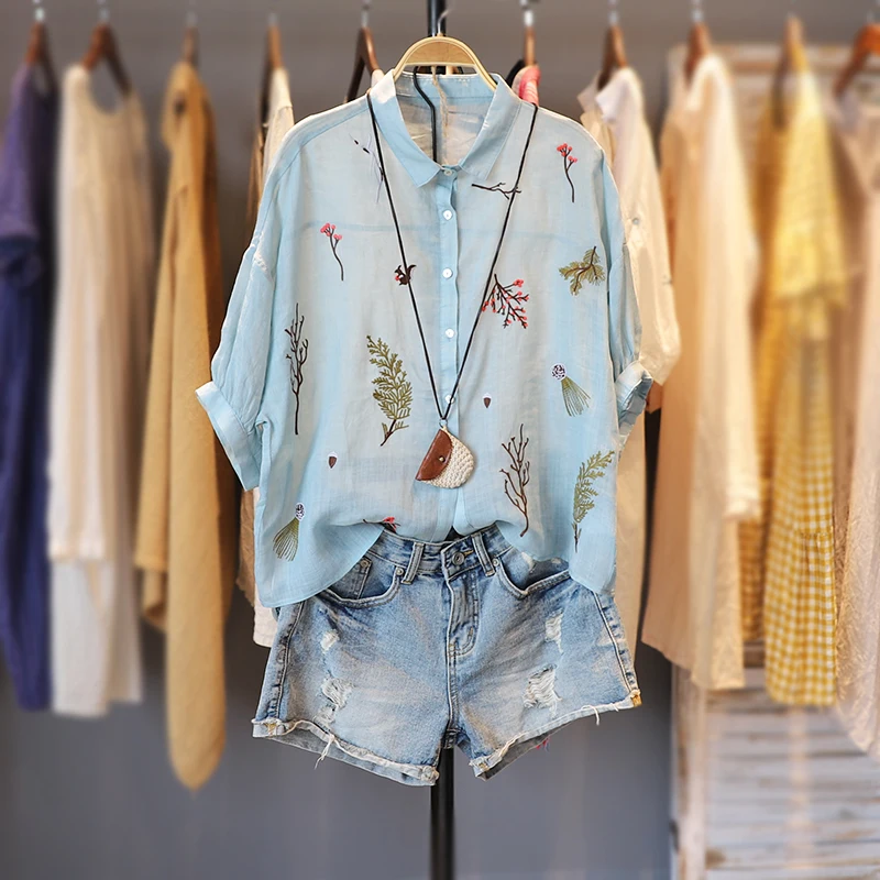 Summer New Women Loose Plus Size All-match Mori Girls Natural Fabric Comfortable Breathable Linen White Polo-neck Shirts/Blouses
Summer New Women Loose Plus Size All-match Mori Girls Natural Fabric Comfortable Breathable Linen White Polo-neck Shirts/Blouses