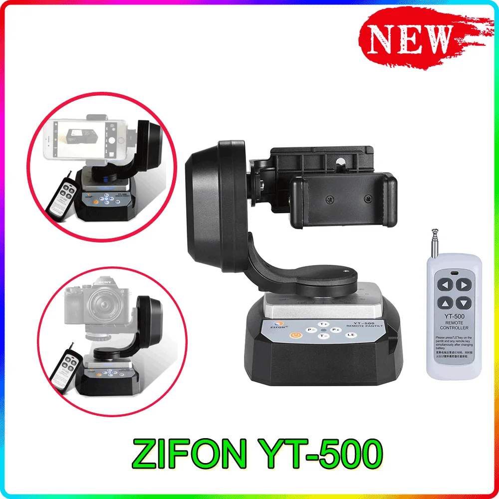 

ZIFON YT-500 Motorized Remote Control Pan Tilt with Tripod Mount Adapter for Extreme Wifi Nikon Camera and Smartphone IPhone13