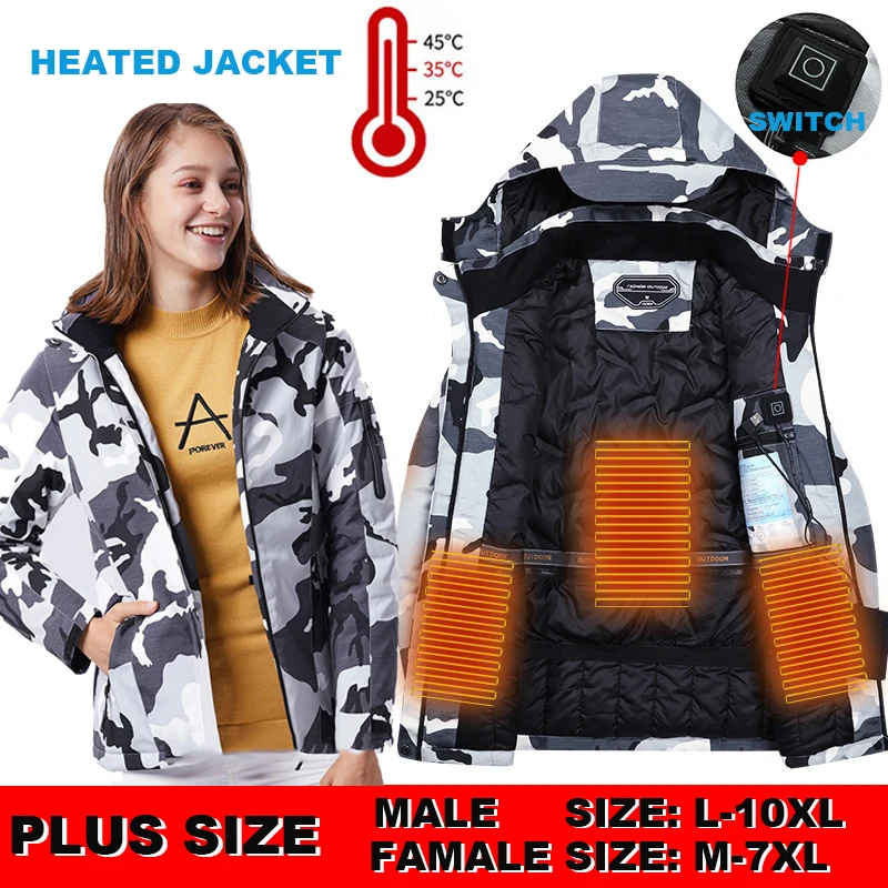 3 Areas Smart Heating Hiking Jacket USB Women Winter Outdoor Sport Electric Heated Jackets Waterproof Clothing Heatable Clothing
3 Areas Smart Heating Hiking Jacket USB Women Winter Outdoor Sport Electric Heated Jackets Waterproof Clothing Heatable Clothing