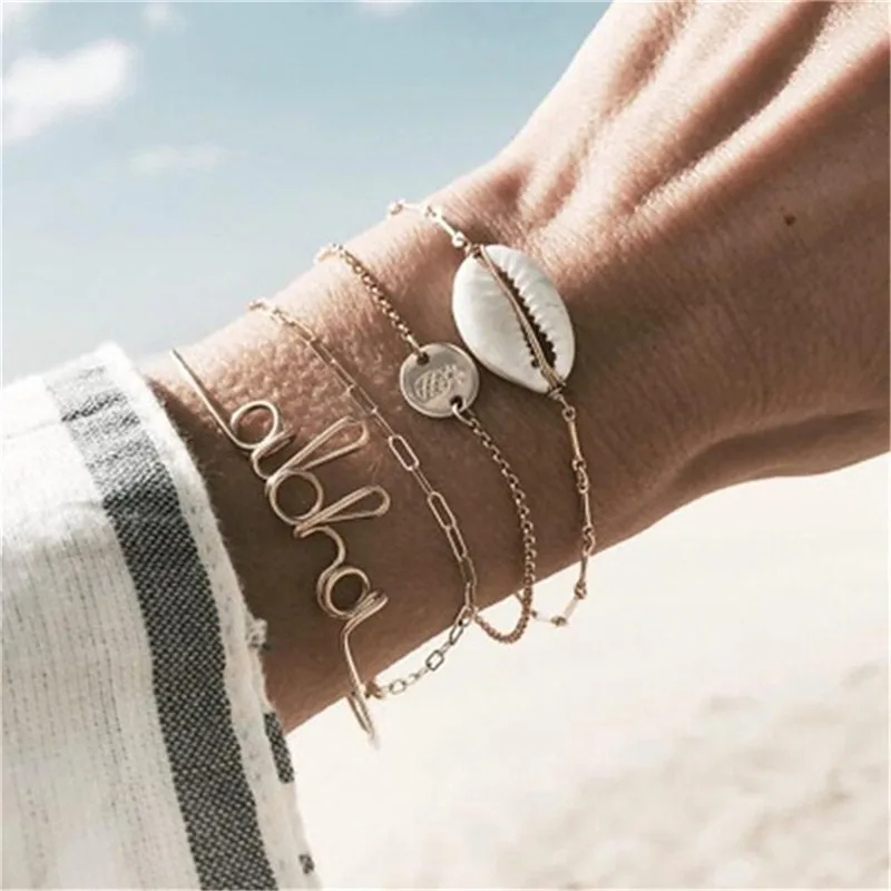 HOCOLE Fashion Gold Color Charm Chain Bracelets & Bangles Bohemian Shell Coin Pendant Bracelet Sets For Women Boho Beach Jewelry
HOCOLE Fashion Gold Color Charm Chain Bracelets & Bangles Bohemian Shell Coin Pendant Bracelet Sets For Women Boho Beach Jewelry