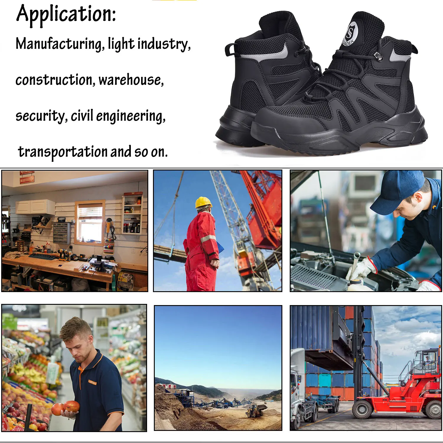 SUADEX Male Work Boots Indestructible Safety Shoes Men Steel Toe Shoes Puncture-Proof Working Sneakers Boots Adult Work Footwear
SUADEX Male Work Boots Indestructible Safety Shoes Men Steel Toe Shoes Puncture-Proof Working Sneakers Boots Adult Work Footwear