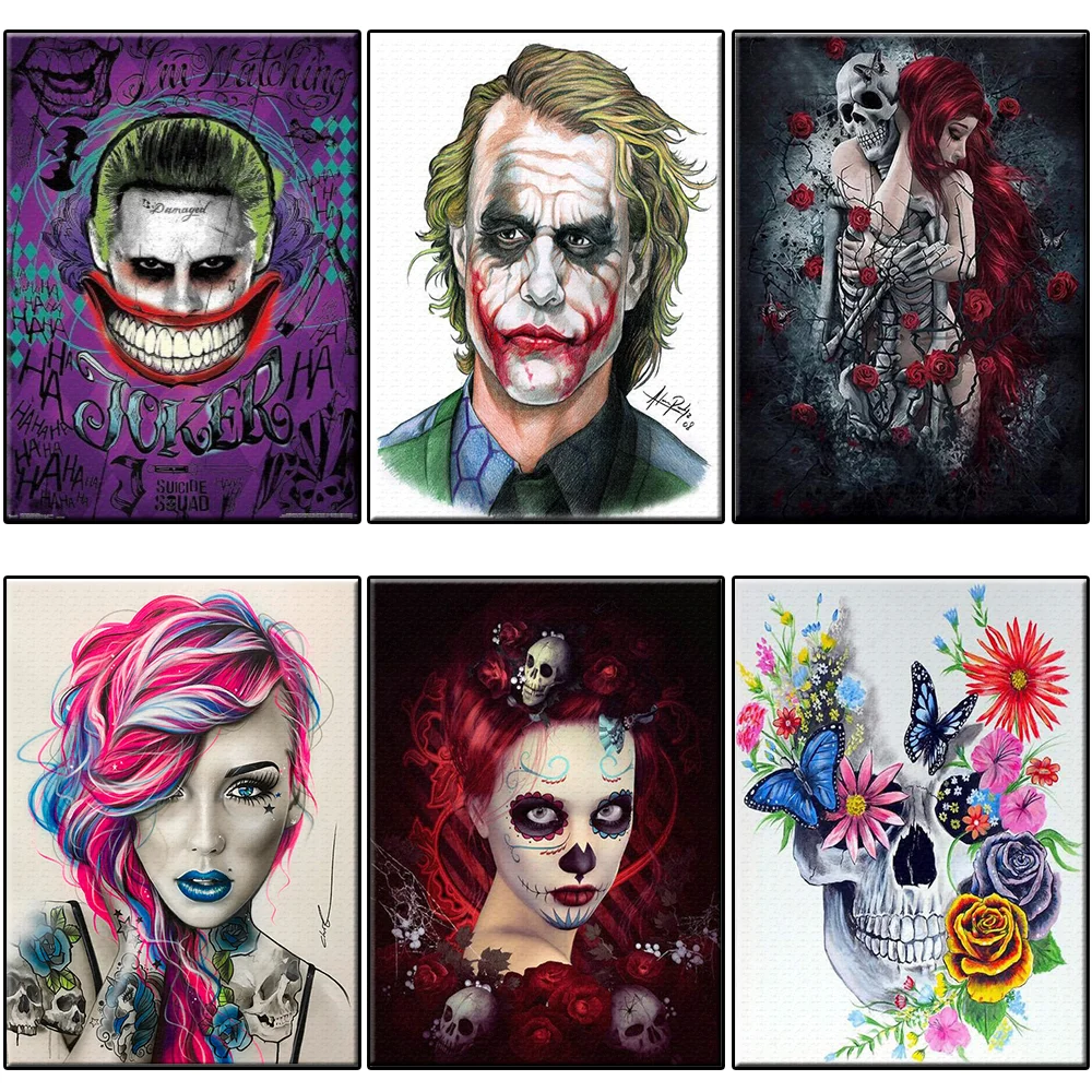 Classic Movie Clown Skull Girls Clown Girl Flowers On Canvas Pictures By Numbers Adults Home Decoration DIY Minimalist Style
Classic Movie Clown Skull Girls Clown Girl Flowers On Canvas Pictures By Numbers Adults Home Decoration DIY Minimalist Style