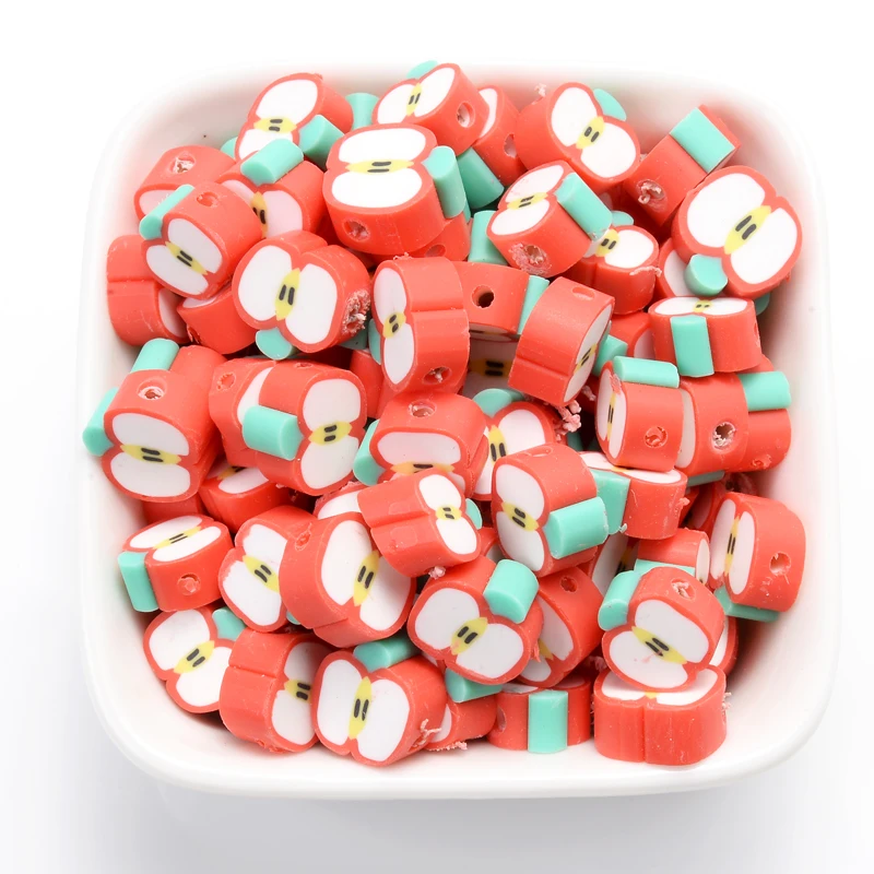 30Pcs Red Apple Shape Clay Spacer Beads 10mm Charm Fruit Polymer Clay Beads For Handmade Making Jewelry DIY Bracelet Accessories
30Pcs Red Apple Shape Clay Spacer Beads 10mm Charm Fruit Polymer Clay Beads For Handmade Making Jewelry DIY Bracelet Accessories