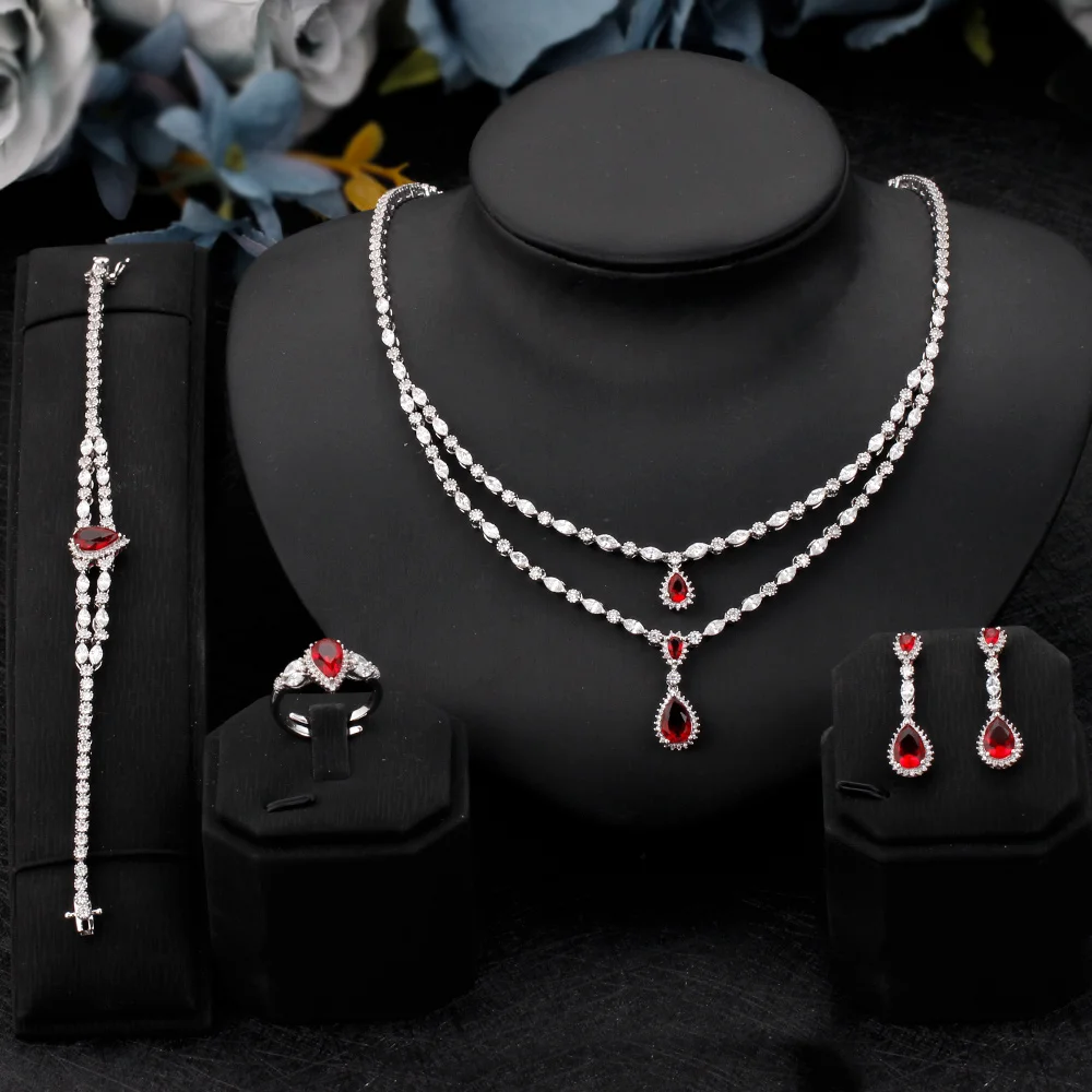 TIRIM Dubai Luxury Elegant Bridal Necklace Set for Women Cubic Zirconia Wedding Jewelry Sets For Brides Accessories jewelri
TIRIM Dubai Luxury Elegant Bridal Necklace Set for Women Cubic Zirconia Wedding Jewelry Sets For Brides Accessories jewelri