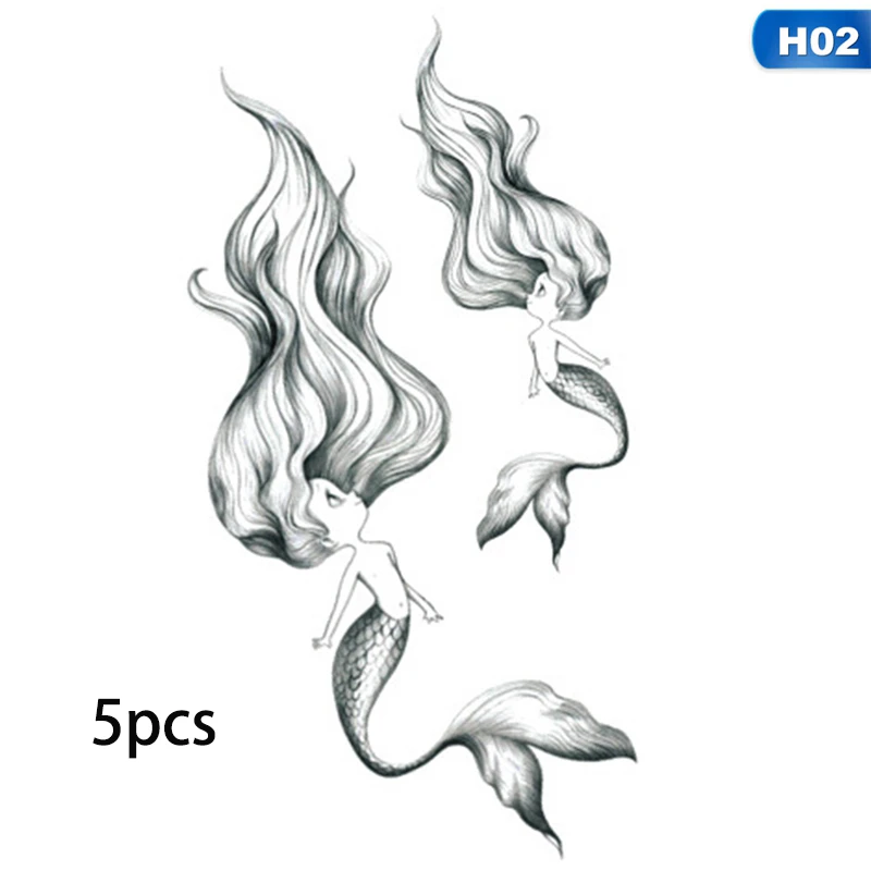 5pcs/set Mermaid Hippocampus Temporary Tattoo Sticker for Kids Hand Body Art Fake Women Waterproof Tattoo Paper 105x60mm
5pcs/set Mermaid Hippocampus Temporary Tattoo Sticker for Kids Hand Body Art Fake Women Waterproof Tattoo Paper 105x60mm