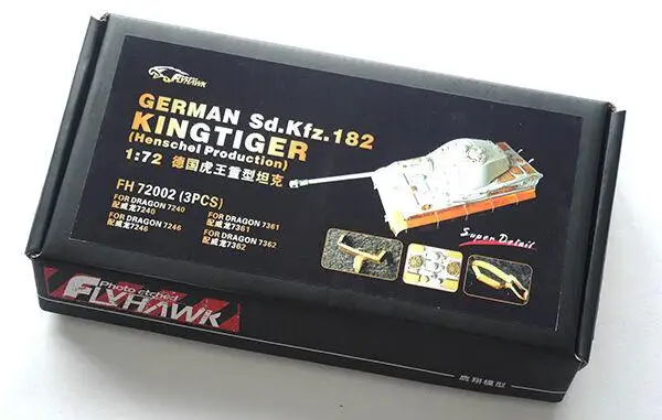 Flyhawk 72002 1/72 немецкий KingTiger обновленные детали для дракона высшего качества
Flyhawk 72002 1/72 немецкий KingTiger обновленные детали для дракона высшего качества