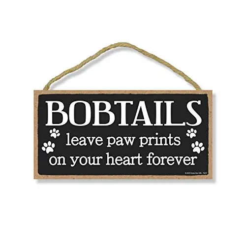 

Honey Dew Gifts Bobtails Leave Paw Prints, Wooden Pet Memorial Home Decor, Decorative Dog Bereavement Wall Sign, 5 Inches by 10