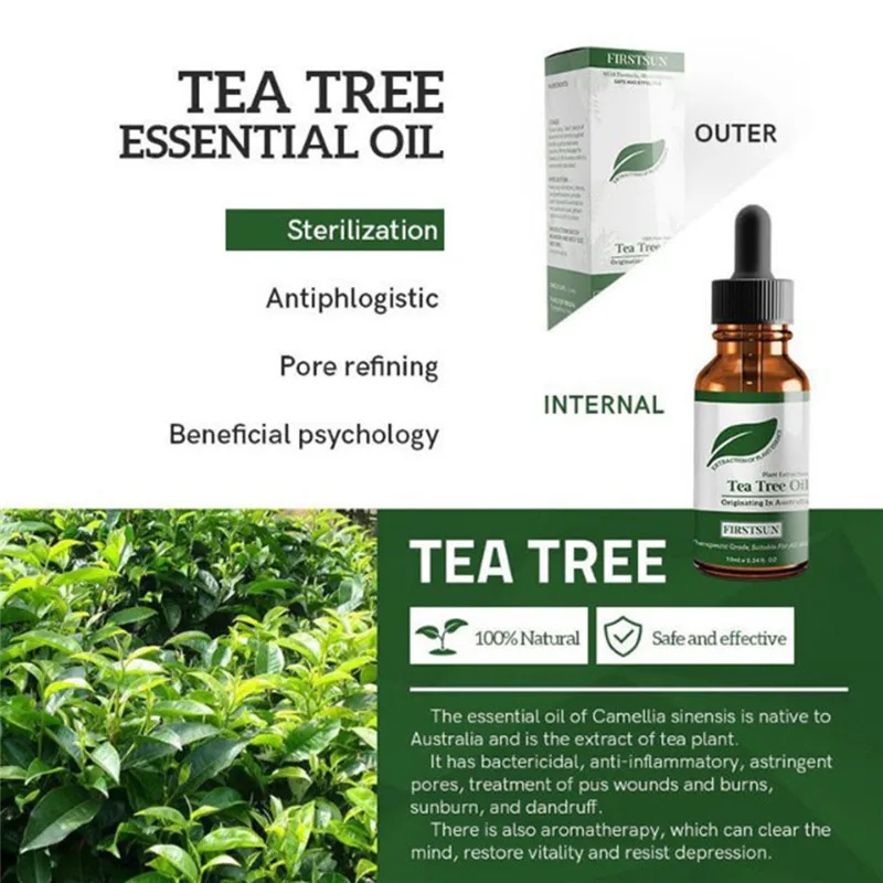 Best Quality Natural Tea Tree Oil Moisturizer Face Body Skin Care Hair Care Fragrance Aromatherapy Pure Massage Essential Oil
Best Quality Natural Tea Tree Oil Moisturizer Face Body Skin Care Hair Care Fragrance Aromatherapy Pure Massage Essential Oil