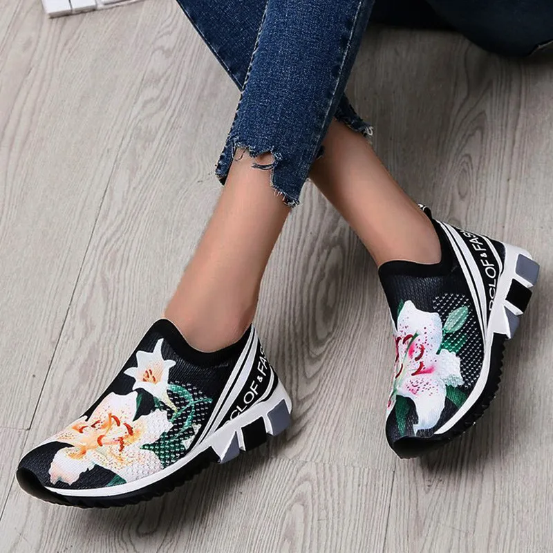 KAMUCC 2020 New Women Sneakers Flower Sock Shoes Wedges Height Increasing Chunky Thick Sole Platform Vulcanized Ladies Loafers
KAMUCC 2020 New Women Sneakers Flower Sock Shoes Wedges Height Increasing Chunky Thick Sole Platform Vulcanized Ladies Loafers