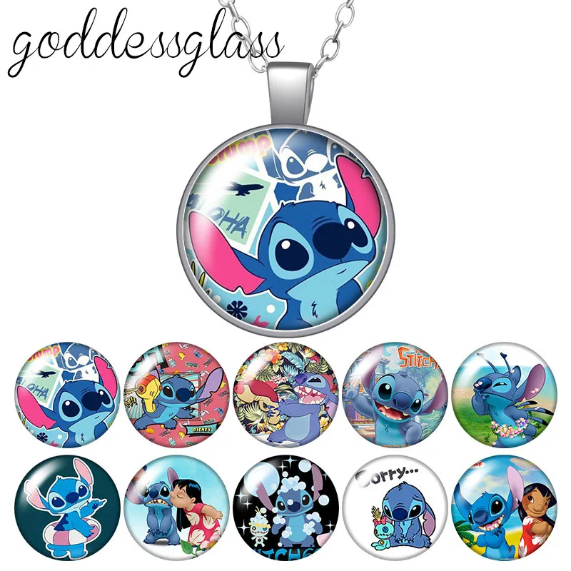 Disney милый Лило и Стич ангел круглый стеклянный кабошон посеребренный/хрустальный кулон ожерелье ювелирные изделия подарок 
Disney милый Лило и Стич ангел круглый стеклянный кабошон посеребренный/хрустальный кулон ожерелье ювелирные изделия подарок