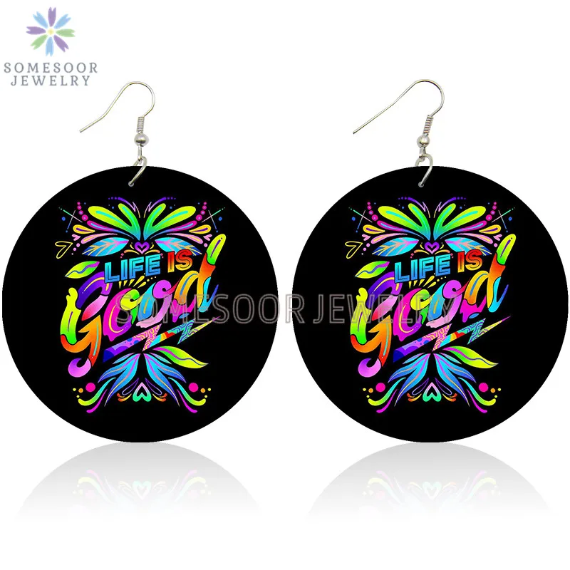 SOMESOOR Life Is Good Words Art Painted Wood Drop Earrings Keep Real Inspiring Sayings Photos Wood Dangle Jewelry For Women Gift
SOMESOOR Life Is Good Words Art Painted Wood Drop Earrings Keep Real Inspiring Sayings Photos Wood Dangle Jewelry For Women Gift