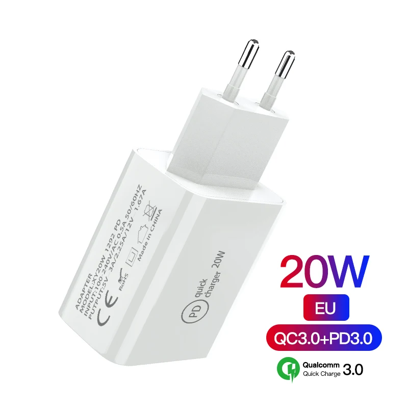 ILEPO 20W PD QC4.0 Fast Charger for Apple iPhone 12 11 Pro iPad mini Samsung S20 Ultra NOTE 20 10 USB Quick Charge Adapter
ILEPO 20W PD QC4.0 Fast Charger for Apple iPhone 12 11 Pro iPad mini Samsung S20 Ultra NOTE 20 10 USB Quick Charge Adapter