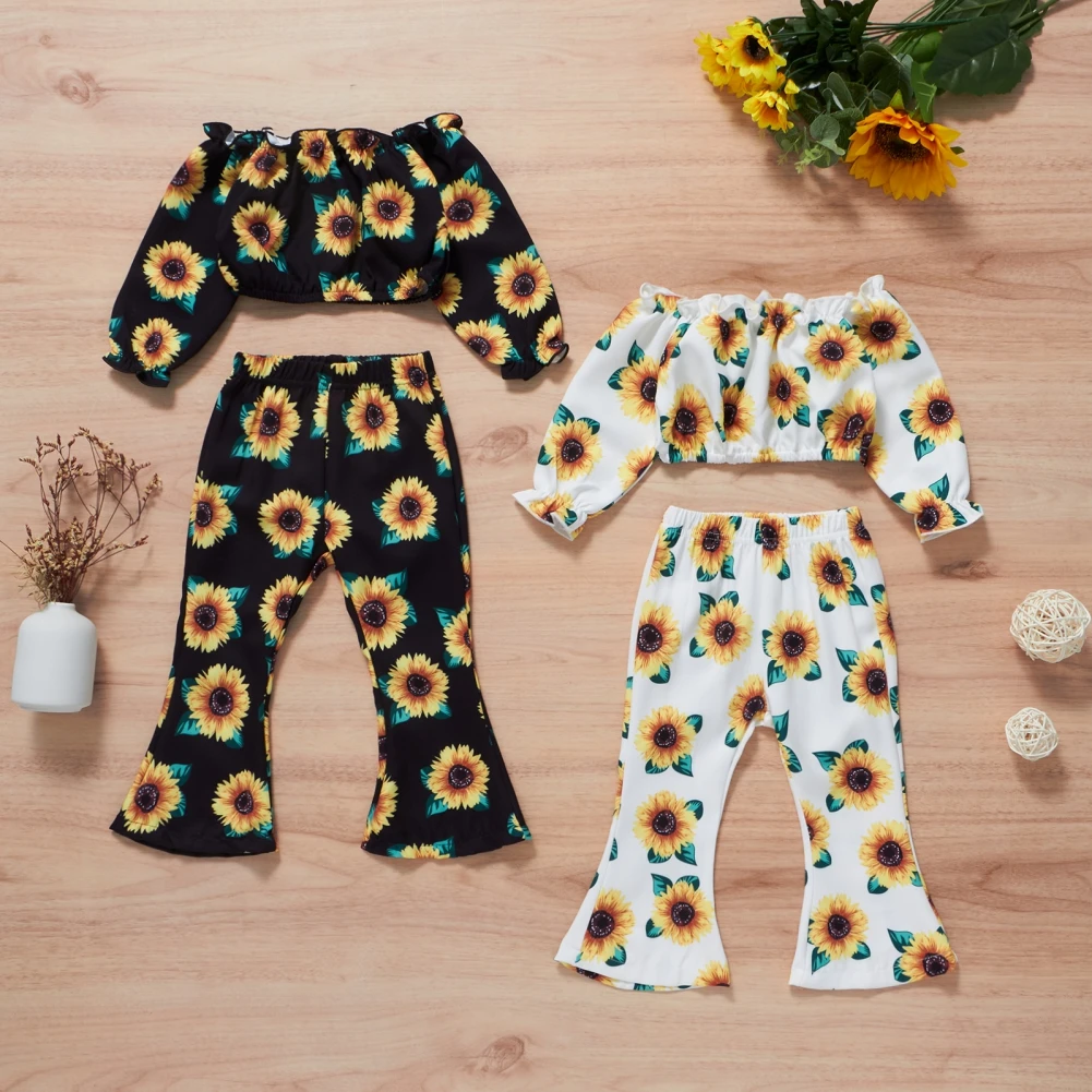 Baywell Autumn Toddler Baby Girl Clothes Suit Sun Floral Printed One-Neck Long Sleeve Flared Pants Infant Girls Clothing Set
Baywell Autumn Toddler Baby Girl Clothes Suit Sun Floral Printed One-Neck Long Sleeve Flared Pants Infant Girls Clothing Set