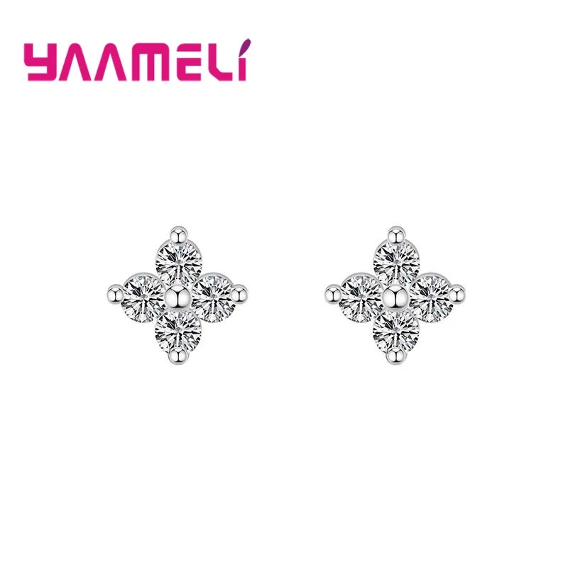 Four Clovers Earrings for Women Girls Solid 925 Sterling Silver Cubic Zircon Stones Stud Earring Pendientes Cheap Sale
Four Clovers Earrings for Women Girls Solid 925 Sterling Silver Cubic Zircon Stones Stud Earring Pendientes Cheap Sale