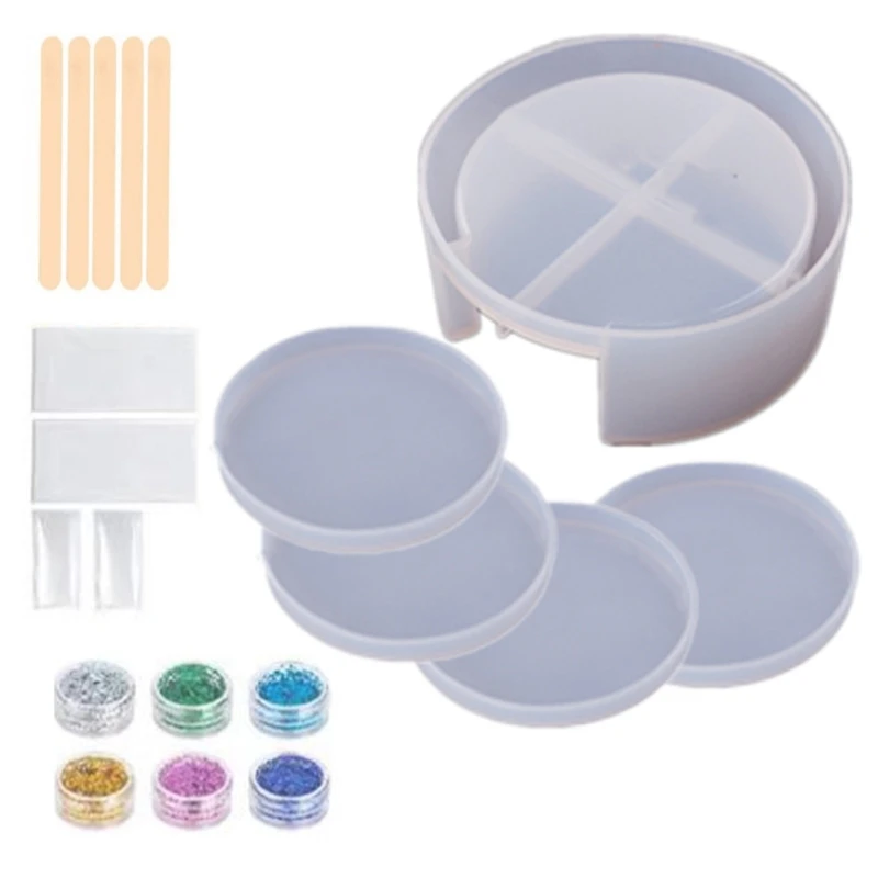 Crystal Epoxy Resin Mold Coaster Storage Box Silicone Mould Handmade Home Decorative DIY Crafts Casting Tool with 6 Colors X4YA
Crystal Epoxy Resin Mold Coaster Storage Box Silicone Mould Handmade Home Decorative DIY Crafts Casting Tool with 6 Colors X4YA