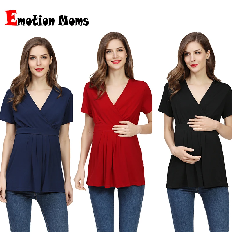 Emotion Moms Summer Pregnant T-shirt Maternity Tops Women Big Size Shirt Solid Color Clothes
Emotion Moms Summer Pregnant T-shirt Maternity Tops Women Big Size Shirt Solid Color Clothes