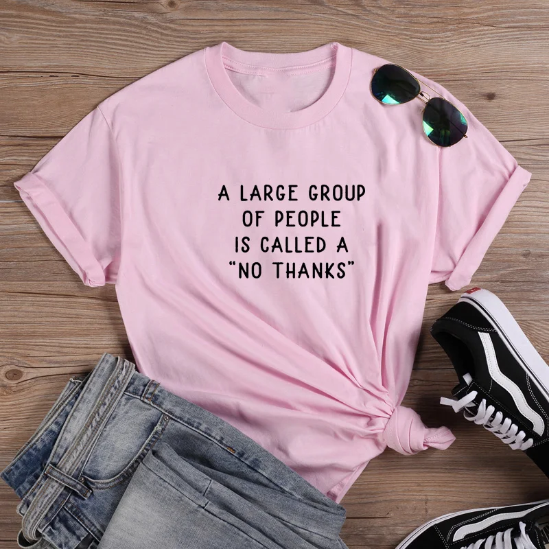 No Thanks Shirt Funny T Shirts Women Short Sleeve O-neck T-shirt Women Cotton Tshirt Women Top Loose Tee Shirt Femme Black White
No Thanks Shirt Funny T Shirts Women Short Sleeve O-neck T-shirt Women Cotton Tshirt Women Top Loose Tee Shirt Femme Black White