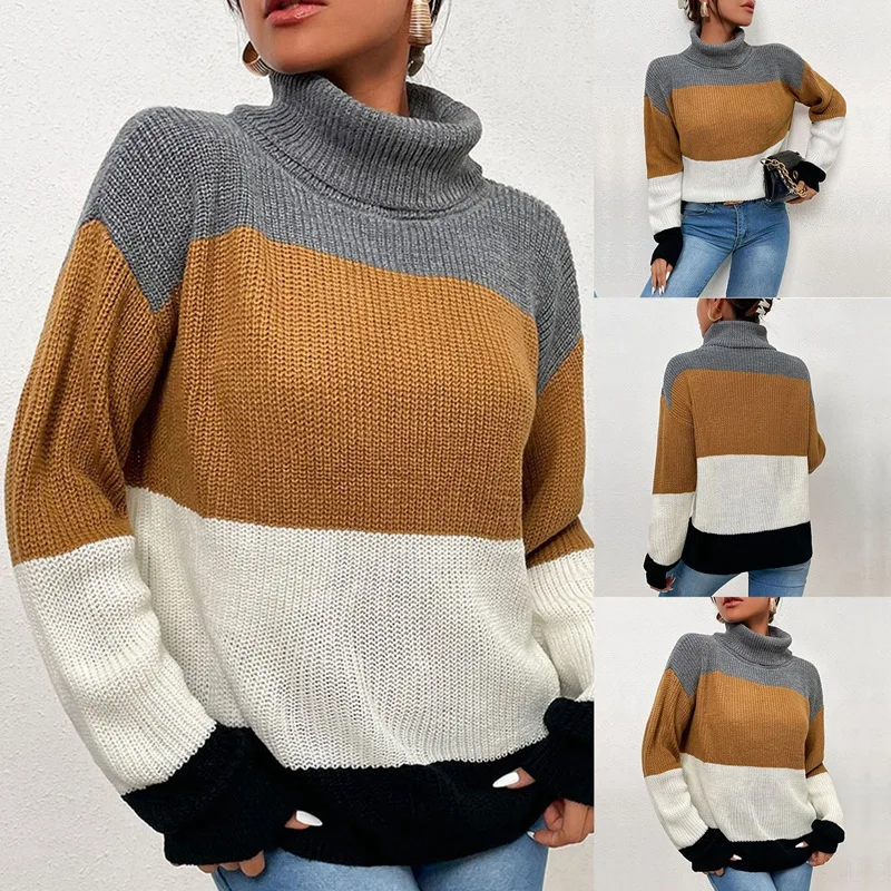 ASDS-Женский вязаный свободный свитер с длинным рукавом и воротником-хомутом, пуловер большого размера, джемпер, топы
ASDS-Женский вязаный свободный свитер с длинным рукавом и воротником-хомутом, пуловер большого размера, джемпер, топы