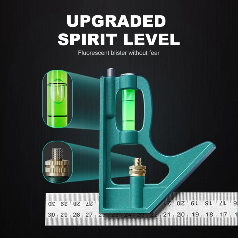 12 Inch 300mm Adjustable Combination Square Angle Ruler 45 / 90 Degree With Bubble Level Multifunctional Gauge Measuring Tools 
12 Inch 300mm Adjustable Combination Square Angle Ruler 45 / 90 Degree With Bubble Level Multifunctional Gauge Measuring Tools