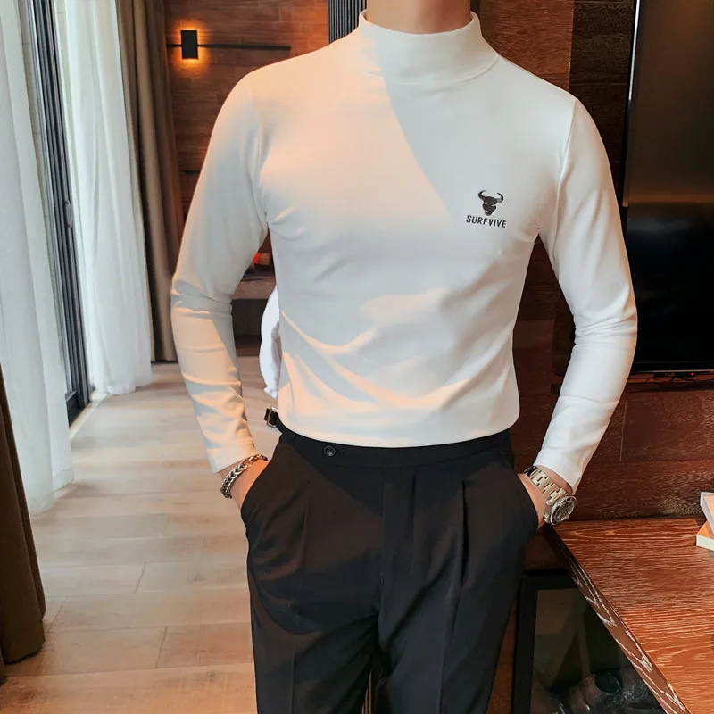Korean Autumn Winter Embroidery T-Shirts Men Clothing Simple Solid Long Sleeve Slim Fit Casual Velvet Tee Shirt Homme 4Colors
Korean Autumn Winter Embroidery T-Shirts Men Clothing Simple Solid Long Sleeve Slim Fit Casual Velvet Tee Shirt Homme 4Colors