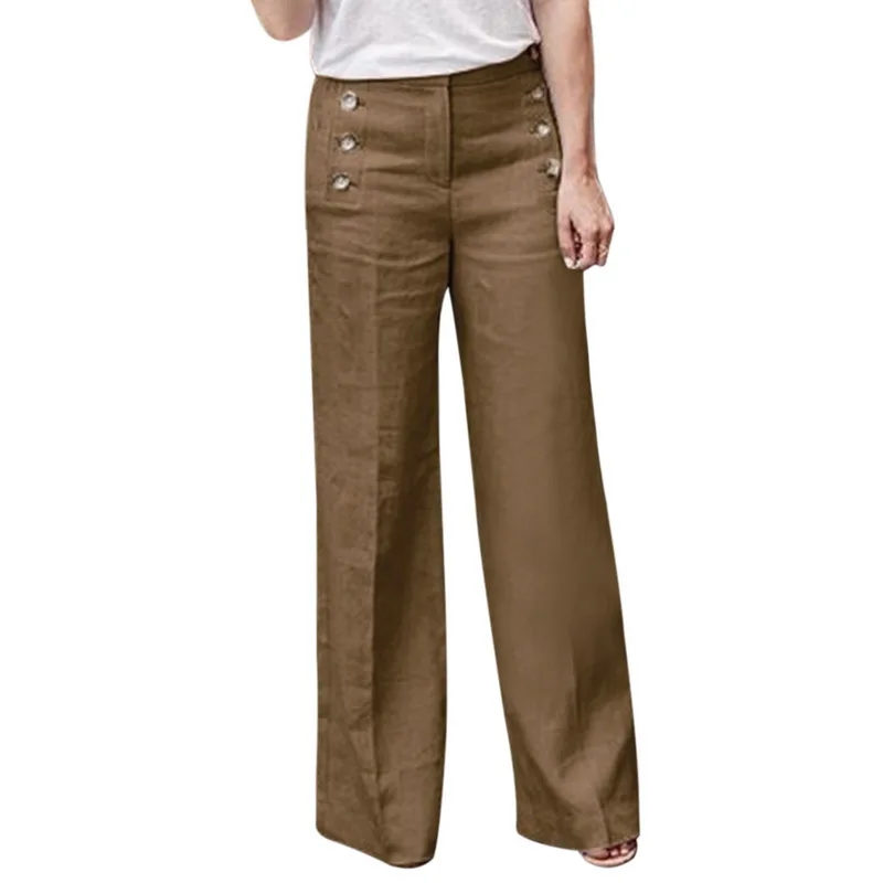 Summer Wide Legs Women Pants Solid Casual High Waist Button Trousers Loose Pants
Summer Wide Legs Women Pants Solid Casual High Waist Button Trousers Loose Pants