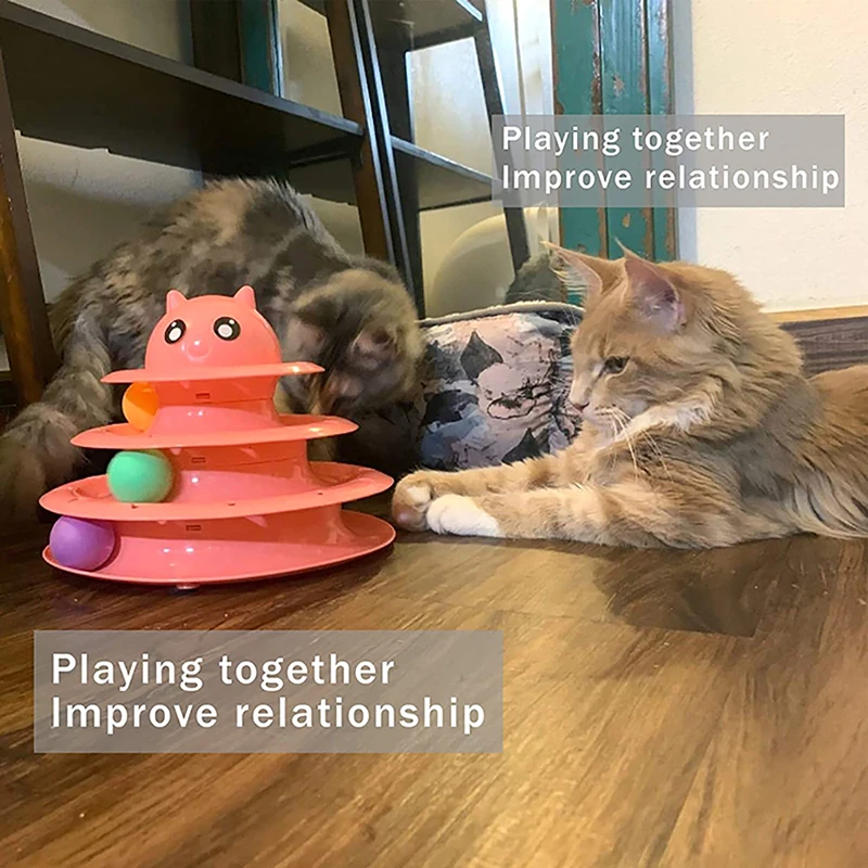 Plastic Three Layer Cat Toys Interactive Track Disc Training Amusement Plate Kitten Toy Ball Triple Track Cat Tower Pet Products
Plastic Three Layer Cat Toys Interactive Track Disc Training Amusement Plate Kitten Toy Ball Triple Track Cat Tower Pet Products