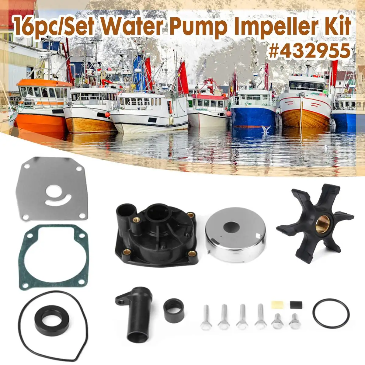 Impeller Water Pump Repair Kit For Johnson Evinrude 3 CYL 60 65 70 75 for HP 432955, 438591, 432956 436957 4601873 0432955
Impeller Water Pump Repair Kit For Johnson Evinrude 3 CYL 60 65 70 75 for HP 432955, 438591, 432956 436957 4601873 0432955
